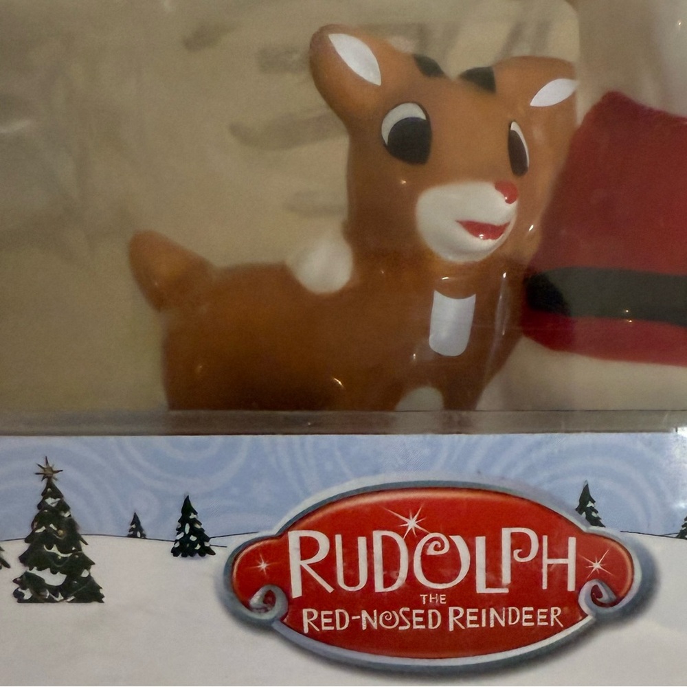 NIB RUDOLPH Festive Santa and Snowman ceramic SALT AND PEPPER  Set - Picture 13 of 14